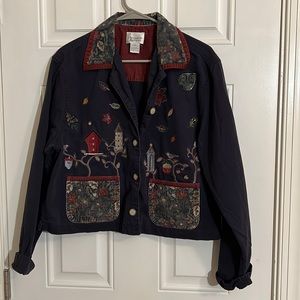 Vintage Christopher & Banks Stitched Fall Jacket. Large.